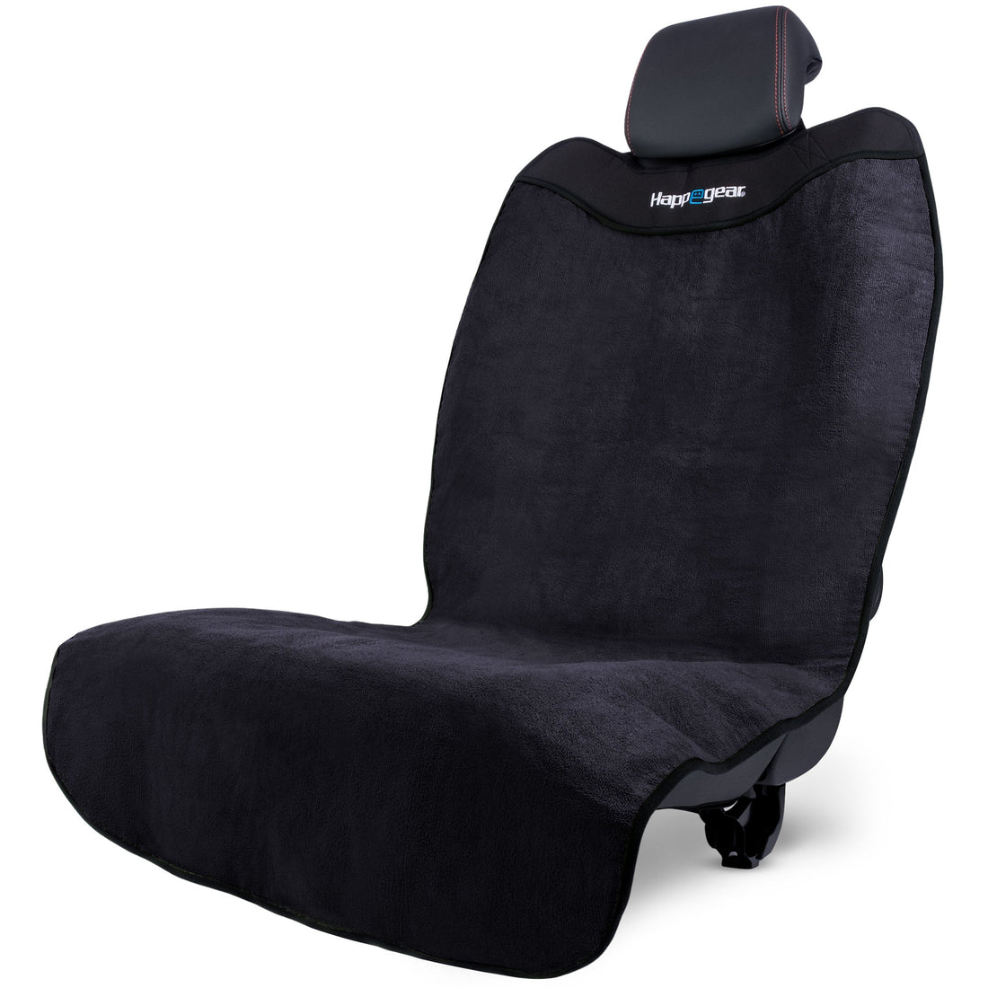 Happeseat waterproof microfiber car seat cover installed over a car seat
